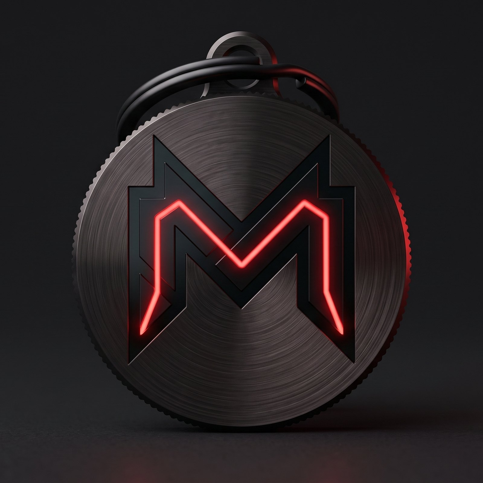 MIND Key face on in the dark, the M lit red